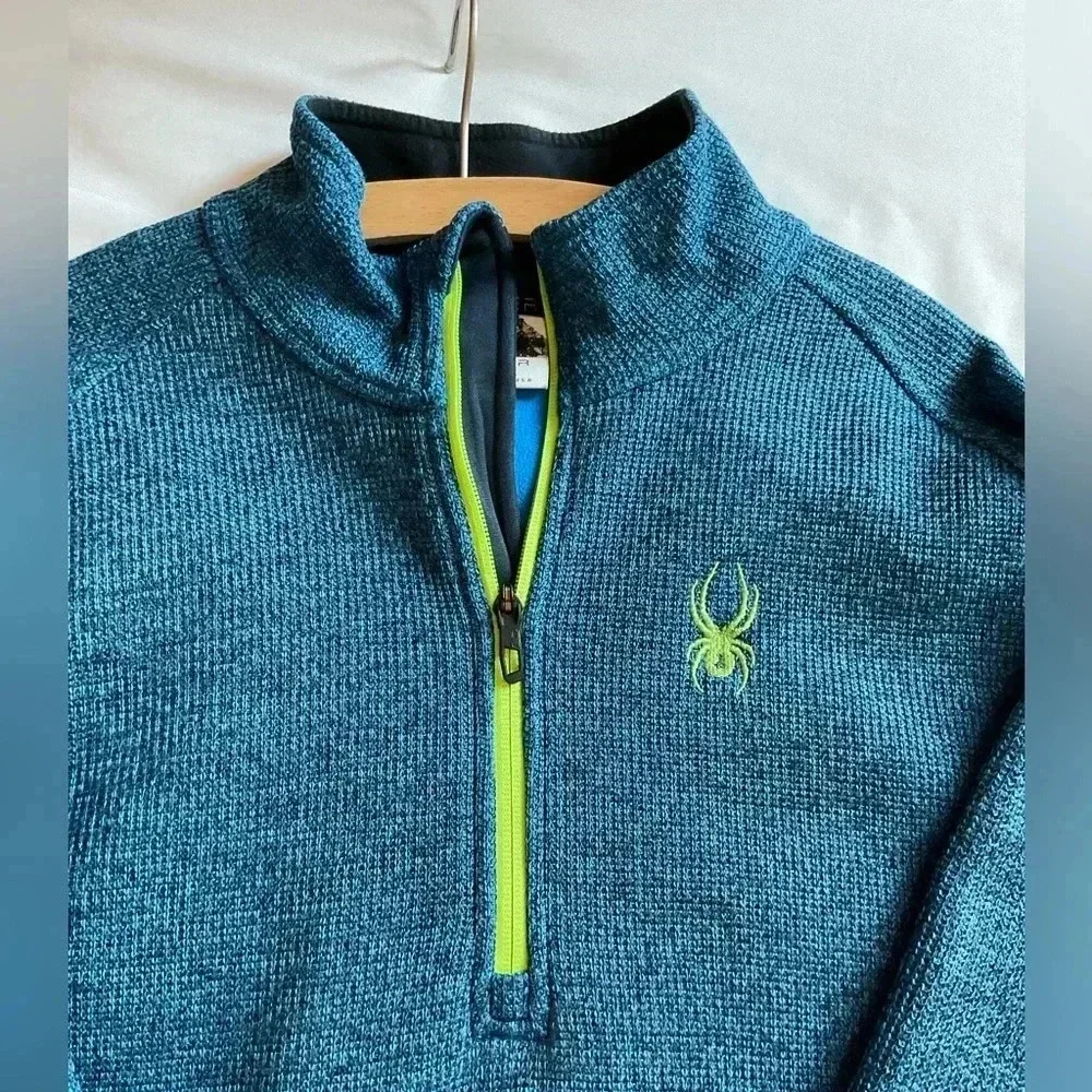 Spyder Half Zip Blue and Green Jacket Size XL - Picture 4 of 6